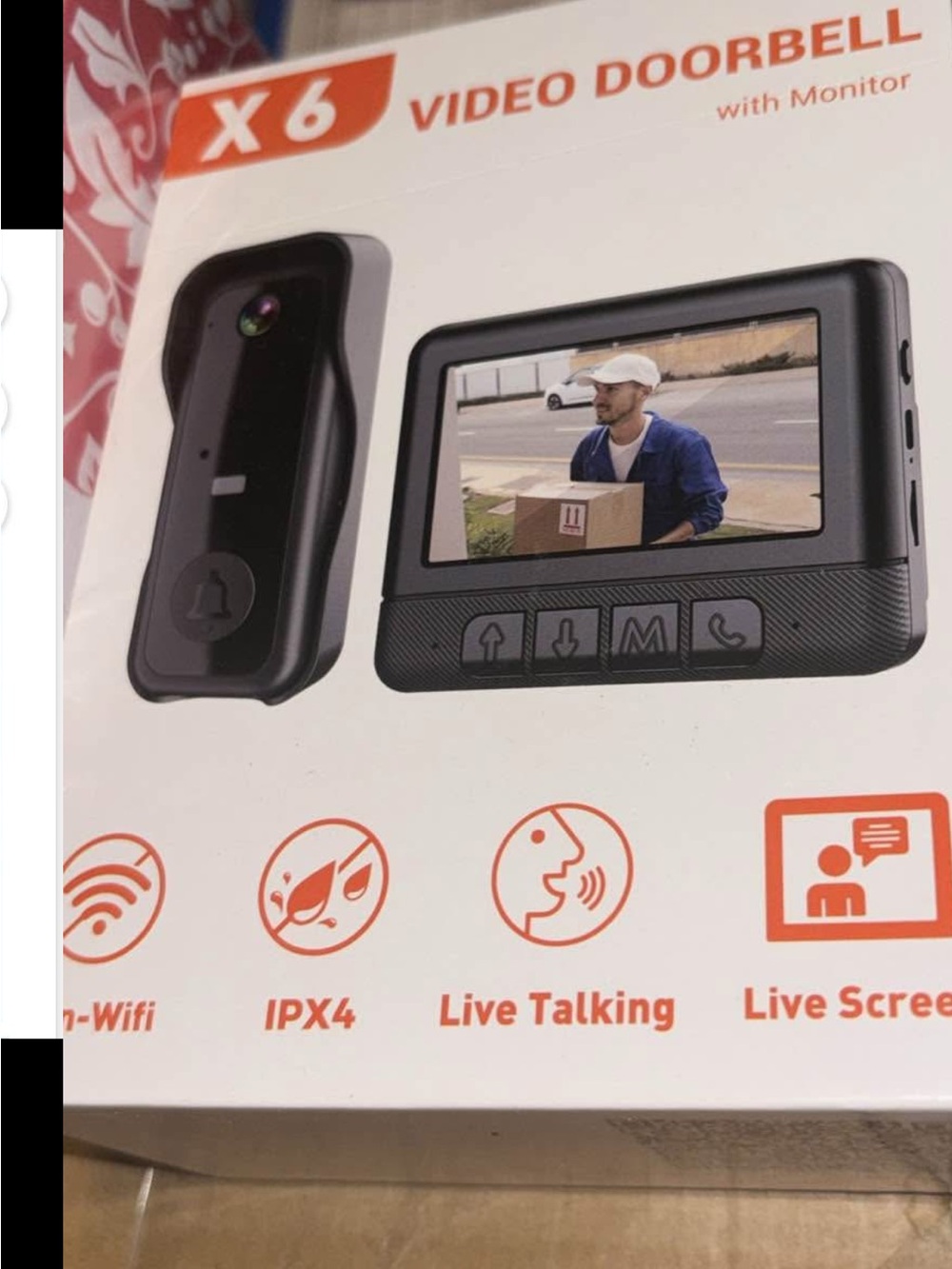 X6 Video Doorbell with Monitor - Black